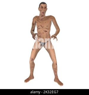 Zombie Biter Charakter 3D Modellierung Stockfoto