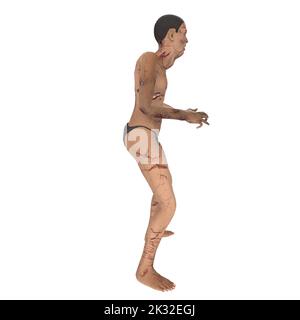 Zombie Biter Charakter 3D Modellierung Stockfoto