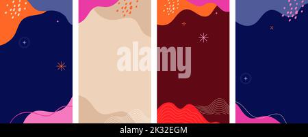 Bunte Weihnachtshintergründe für Social Media Stories und Packaging Design Stock Vektor