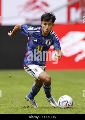 DÜSSELDORF - Takefusa Kubo aus Japan beim Japan-United States International Friendly Match in der Düsseldorfer Arena am 23. September 2022 in Düsseldorf. ANP | Dutch Höhe | Maurice van Steen Stockfoto