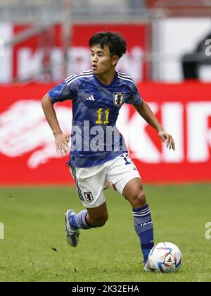 DÜSSELDORF - Takefusa Kubo aus Japan beim Japan-United States International Friendly Match in der Düsseldorfer Arena am 23. September 2022 in Düsseldorf. ANP | Dutch Höhe | Maurice van Steen Stockfoto