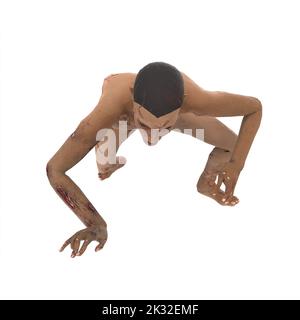 Zombie Biter Charakter 3D Modellierung Stockfoto