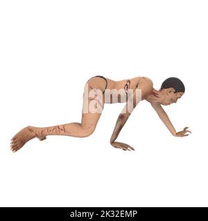 Zombie Biter Charakter 3D Modellierung Stockfoto