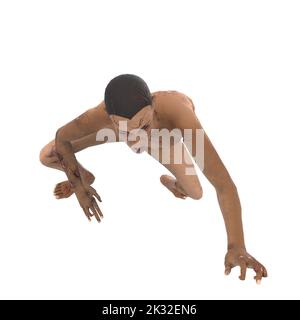 Zombie Biter Charakter 3D Modellierung Stockfoto