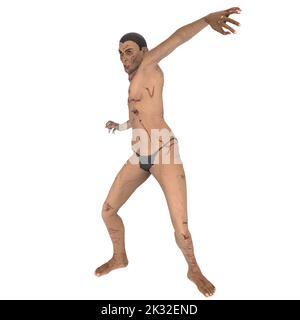 Zombie Biter Charakter 3D Modellierung Stockfoto