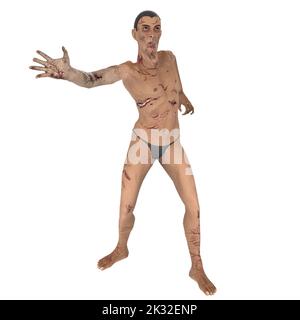 Zombie Biter Charakter 3D Modellierung Stockfoto