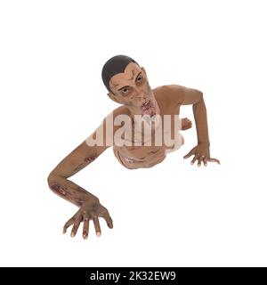 Zombie Biter Charakter 3D Modellierung Stockfoto