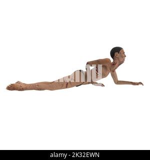 Zombie Biter Charakter 3D Modellierung Stockfoto