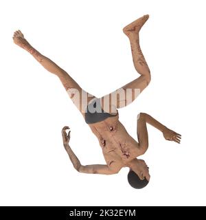 Zombie Biter Charakter 3D Modellierung Stockfoto