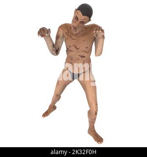 Zombie Biter Charakter 3D Modellierung Stockfoto