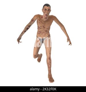 Zombie Biter Charakter 3D Modellierung Stockfoto