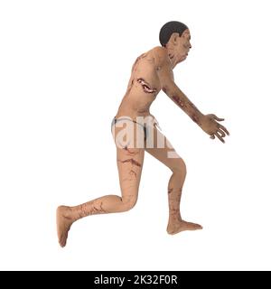 Zombie Biter Charakter 3D Modellierung Stockfoto