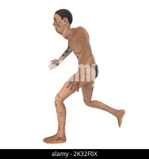 Zombie Biter Charakter 3D Modellierung Stockfoto