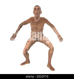 Zombie Biter Charakter 3D Modellierung Stockfoto