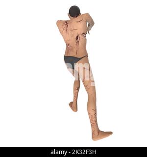 Zombie Biter Charakter 3D Modellierung Stockfoto