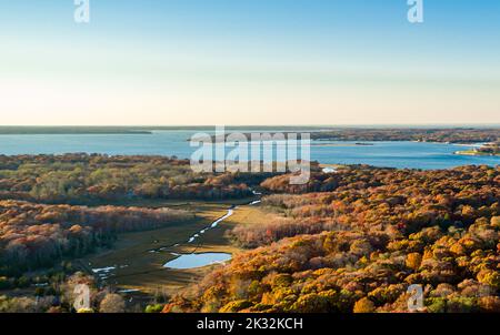 Luftbild von North Haven im Oktober Stockfoto