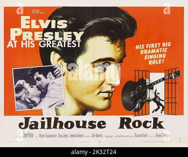 Elvis Presley at His Greatest - Stil B Filmposter Jailhouse Rock (MGM, 1957). Halbblattes Filmposter. Stockfoto