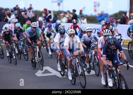 Wollongong, Australien . 24. September 2022. 24.. September 2022; Wollongong, Illawarra, South Wales, Australien: UCI World Road Cycling Championships, Women Elite Road Race: Das Hauptfeld der Fahrer führt durch Turn One Credit: Action Plus Sports Images/Alamy Live News Stockfoto