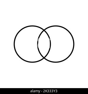 Schnittmenge von zwei Sätzen und venn-Diagrammen in der Mengenlehre. Stock Vektor