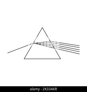 Streulicht durch Prismenexperiment Diagramm. Stock Vektor