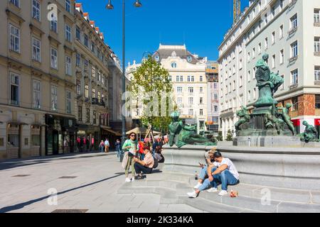 Wien, Wien: Platz Neuer Markt, Brunnen Donnerbrunnen (Providentiabrunnen) 01. Altstadt, Wien, Österreich Stockfoto