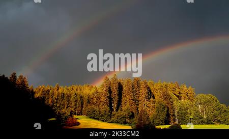 Nach dem Sturm gibt uns die Natur manchmal Brillen, indem sie uns ihre Farben zeigt Stockfoto