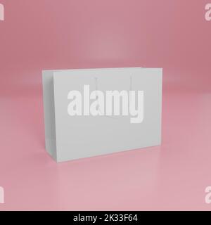 Papiertüte 3D Rendering Modell Bild, Einkaufstasche 3D Bild Stockfoto