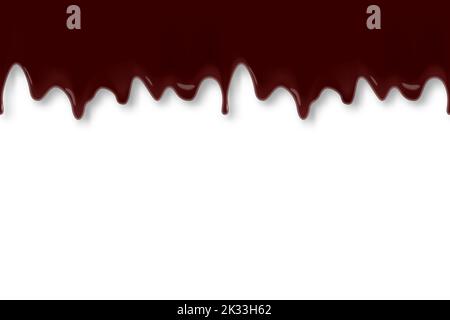 Tropfende Schokoladencreme oder Sirup Banner oder Rand Stock Vektor
