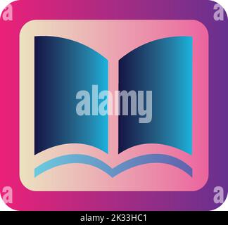 Ein Buchsymbol, das ein Vektorbild auf weißem Hintergrund enthält Stock Vektor