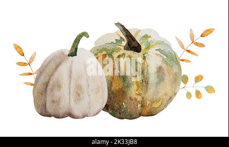 Halloween Aquarell Kürbis Stockfoto