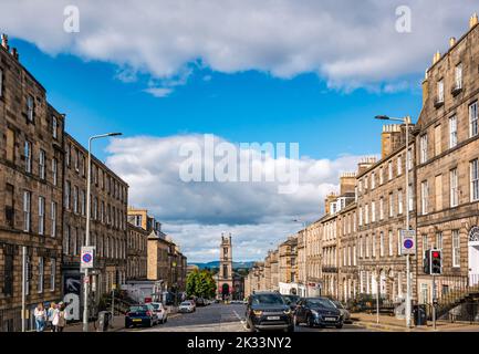 St. Stephen's Church in the New Town, Stockbridge, von der Frederick Street aus gesehen, Edinburgh, Schottland, Großbritannien Stockfoto