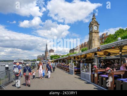 Rheinuferpromenade, Düsseldorf, Deutschland Stockfoto