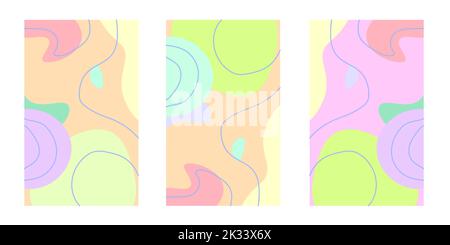 Ein Satz abstrakter pastellfarbener Vektorhintergründe Stock Vektor