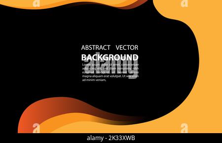 Ein abstrakter orangefarbener und dunkelgrauer Vektorhintergrund mit Beispieltext Stock Vektor