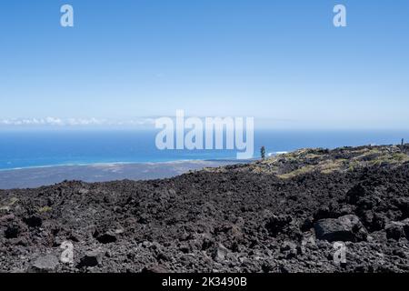 Lavagestein am Mau Loa o Mauna Ulu, Chain of Craters Road, Hawaii Volcanoes National Park, Big Island, Hawaii, USA, Nordamerika Stockfoto