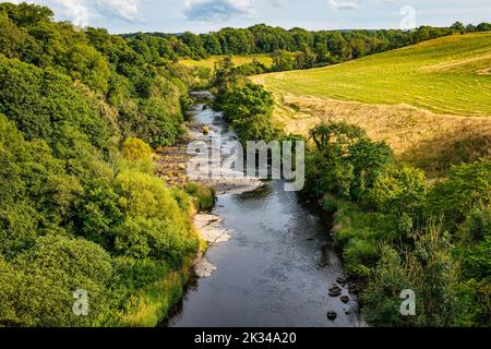 Blick vom Kanal-Aquädukt über das Almond River Valley, West Lothian, Schottland, Großbritannien Stockfoto