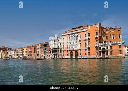 Historische Paläste. Palazzi, am Canal Grande Venedig, Region Venetien, Italien Stockfoto