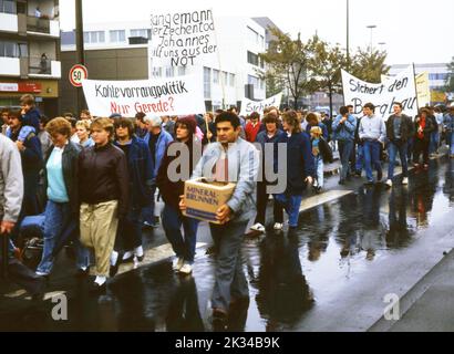 Energie) auf 24. 10. 1987, Luenen. Demonstration der IGBE Industriegewerkschft Berbbau Stockfoto