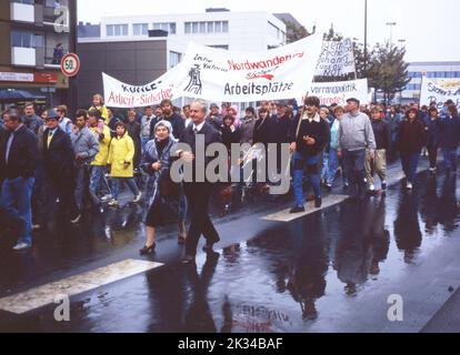 Energie) auf 24. 10. 1987, Luenen. Demonstration der IGBE Industriegewerkschft Berbbau Stockfoto