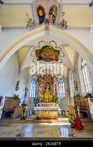 Hauptaltar, Kirche St. Anna in Betzigau, Allgäu, Bayern, Deutschland Stockfoto