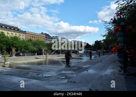 Stockholm, Schweden, September 2022: King's Garden (Kungsträdgården) öffentlicher Park. Stockfoto