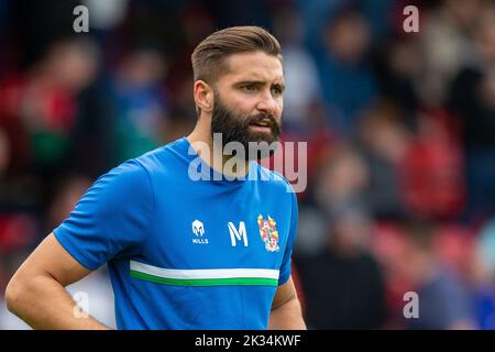 Walsall, Großbritannien. 24. September 2022. Jordan Turnbull #14 von Tranmere Rovers während des Sky Bet League 2 Spiels Walsall vs Tranmere Rovers im Banks's Stadium, Walsall, Großbritannien, 24.. September 2022 (Foto von Phil Bryan/News Images) in Walsall, Großbritannien am 9/24/2022. (Foto von Phil Bryan/News Images/Sipa USA) Quelle: SIPA USA/Alamy Live News Stockfoto