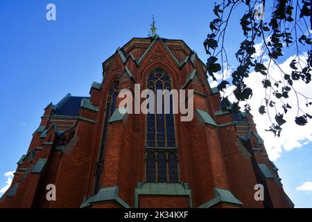 Stockholm, Schweden, September 2022: Außenansicht der schönen St.-Johannes-Kirche (Sankt Johannes kyrka) Stockfoto