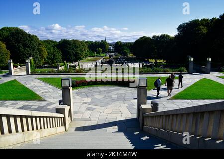 Oslo, Norwegen, September 2022: Frogner Park, ein Park voller Skulpturen des norwegischen Bildhauers Gustav Vigeland. Stockfoto