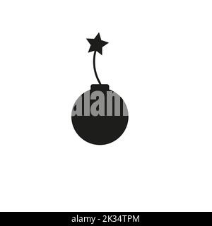 Bombensymbol, Vektorgrafik. Flaches Design-Stil. vektor-Bombe Symbol Illustration isoliert auf weißem Hintergrund, Bombe Symbol EPS10. Stock Vektor