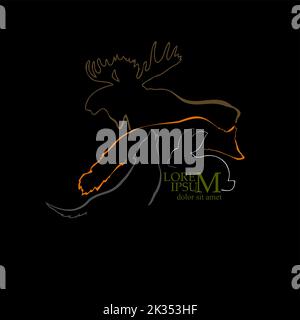 Silhouetten mit Waldtier-Logo. Vektorgrafik Stock Vektor