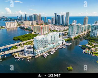 Luftaufnahme Sunny Isles Beach FL Stockfoto