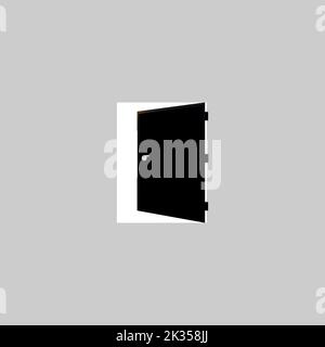 Ein Vektor einer Tür auf grauem Hintergrund Stock Vektor