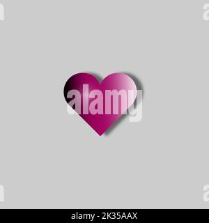 Ein Vektor eines Herzens auf grauem Hintergrund Stock Vektor