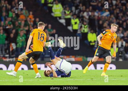 24. September 2022, Glasgow, Großbritannien. Schottland spielte Republik Irland in der UEFA Nations League im Hampden Park, Glasgow, Schottland, Großbritannien. Stockfoto